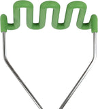 Tovolo Silicone Cooking Utensil Set of 6 Stainless Steel Handle Ladle Slotted Turner Tongs Flex Core Spatula Scraper Mixing Spoon & Potato Masher, Dishwasher Safe BPA Free Utensils, Pesto Green