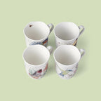 Lenox Coffee Mug Set, Butterfly Meadow Flutter 4-Piece Mugs, Service For 4, 12 Ounce Mug, Chip Resistant White Porcelain, Microwave And Dishwasher Safe, Ceramic Mugs, Coffee Cups (Assorted, 4 Piece)