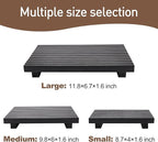 Renawe Small Black Bathroom Decor Tray for Counter Dish Soap Holder Wooden Pedestal Stand for Kitchen Sink Soap Dispenser Wood Risers Kitchen Accessories Countertop Vanity Counter Sponge Sink Tray
