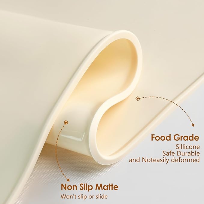 Silicone Baking Mat 28" x 20"Extra Thick Baking Mat with Measurements Non-stick Pastry Mats for Rolling Dough,Bread,Pie,Cookies,Pizza and fondant,Food Grade Kneading mat