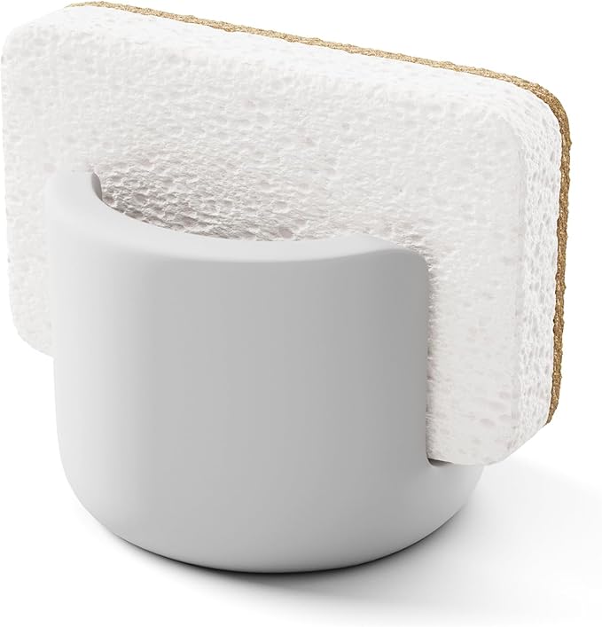 Diatomite Sponge Holder for Kitchen Sink, Quick Dry Diatomaceous Earth Compact Stone Dish Sponge Tray for Countertop