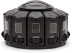Kitchen Art Select-A-Spice Auto-Measure Pro Carousel 12 Compartments Spice Rack, Black 9.5 x 9.5 x 6.5 inches