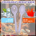 ELANE 8 Pcs Silicone Cooking Spoons Set,Mixing Spoons for Cooking Spoons for Nonstick Cookware Silicone Serving Spoons,Mixing Spoons for Cooking (Purple)