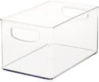 iDesign Stackable Clear Plastic Bin - Kitchen Organizers and Storage for Fridge and Pantry