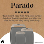 GORILLA GRIP BPA-Free Reversible Kitchen Cutting Board Set of 3, US Designed, Nonporous, Juice Grooves Catch Liquid, Slip Resistant Border, Dishwasher Safe, Durable Food Chopping Boards, Gray Almond