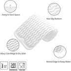 MicoYang Silicone Dish Drying Mat for Multiple Usage,Easy clean,Eco-friendly,Heat-resistant Silicone Mat for Kitchen Counter or Sink,Refrigerator or Drawer Liner White S 12 inches x 6 inches