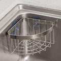Dish Cloth Hanger+Sponge Holder +corner sink caddy Save Space Triangle 2-in-1 Sink Caddy, No Drilling with 2PCS Suckers(90° RIGHT ANGLE CORNER ONLY)