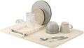 Umbra Udry Dish Rack and Microfiber Drying Mat – Space-Saving Design Folds Up for Easy Storage, Basic Rack, Linen