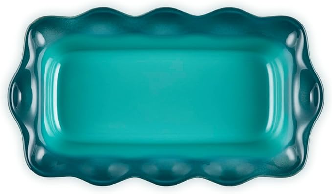 Le Creuset Stoneware Heritage Fluted Loaf Pan, 9", Riviera