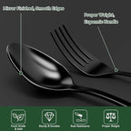 49 Pieces Black Silverware Set with Steak Knives, Stainless Steel Silverware with Organizer Flatware Utensils Set for 8, Forks and Spoons Silverware Set Cutlery Set