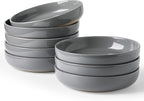 famiware Milkyway 33 oz Bowl Set, Pasta Bowls Set of 8, Salad Bowls Perfect for Your Friend for Housewarming, Thanksgiving, Christmas, Dark Gray