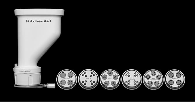 KitchenAid Ksmpexta Gourmet Pasta Press Attachment with 6 Interchangeable Pasta Plates, White