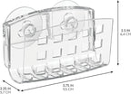 iDesign BPA-Free Plastic Sponge Holder for Kitchen Sink with Suction Cups, Ideal for Kitchen Sinks and Bathroom Organization, 3.75" x 2" x 2", Clear
