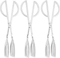 3PCS 9.8-Inch Stainless Steel Salad Tongs for Serving Heavy Duty Serving Tongs for Home Parties, Weddings, Buffets, Barbecues, Kitchen Utensils for Cake, Steak, Salad and More (3, Silver)