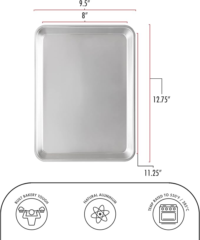 Fat Daddio's SP-QTR Natural Aluminum Quarter Sheet Pan