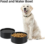 Havniva Non-Slip 8.2inch Ceramic Dog Food and Water Bowl for Large Breed Dogs, Pet Bowl for Replacement (Single Bowl, Black)