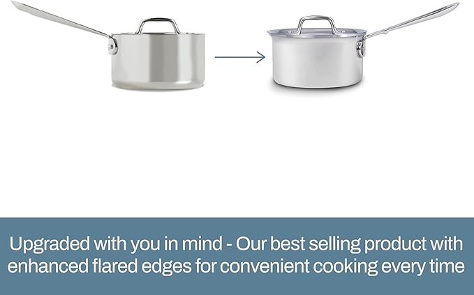 All-Clad D3® Stainless Steel 7 Piece Cookware Set- Made in USA- Includes Frying Pans, Saucepan, Sautépan, Stockpot - Professional Grade -Oven Safe & Induction Compatible