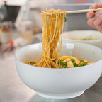 60 oz Large Pho Soup Bowls, Large Ramen Bowls, Off-White Big Ceramic Bowls Set of 3, 8 Inch