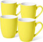 Urbanstrive 16 oz Large Coffee Mugs Set of 4 Ceramic Coffee Mug White Coffee Cups Tea Cups Idea Gift for Women Men House Warming Gifts New Home Office, Yellow 4 Pack