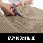 GORILLA GRIP powerGRIP Drawer Shelf and Cabinet Liner, Thick Strong Hold, Non-Adhesive Liners Protect Kitchen Cabinets and Cupboard, Bathroom Drawers, Easy Install, Breathable Mat, 17.5" x20', Beige