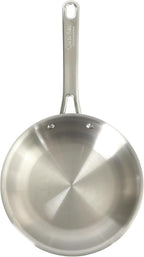Sur La Table Kitchen Essentials Chef's Deck 8-Inch Stainless Steel Frying Pan – Induction Ready Skillet with Tri-Ply Base, Polished Finish & Hollow Stay-Cool Handle