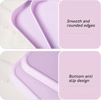 4 Pack Purple Plastic Serving Trays for Party Serving Food - Rectangular, 8.66 by 12 in, Heavy Duty Dessert Trays for Food Erving Platters for Party Tray Decor Veggie,Snack