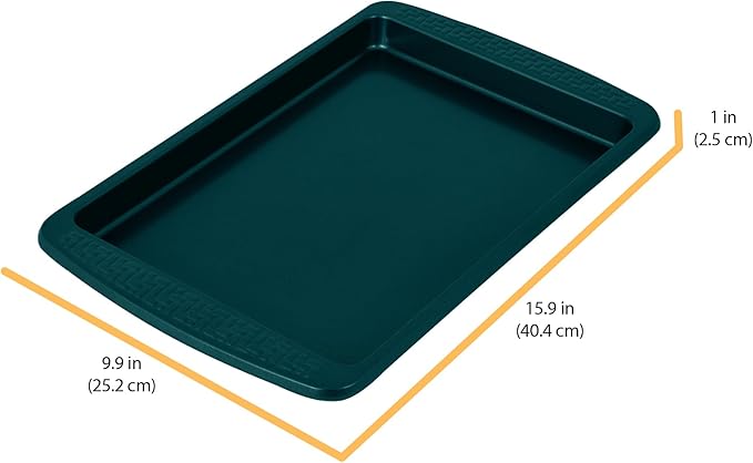 Chicago Metallic Everyday Nonstick Small Baking Sheet, Emerald Green, Durable Carbon Steel for Perfect Baking