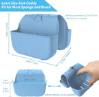 Sponge Holder for Kitchen Sink, Silicone Sink Saddle Caddy Organizer Rack, Sponges Holder Over Faucet, Hanging Kitchen Organizer Accessories Rack Basket - Light Blue