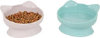 Kitty City Elevated Cat Bowls (Set of 2), Whisker-Friendly Raised Cat Food & Water Dishes, Modern Pedestal Design, Dishwasher Safe, 10.8 oz Each – Pink & Teal