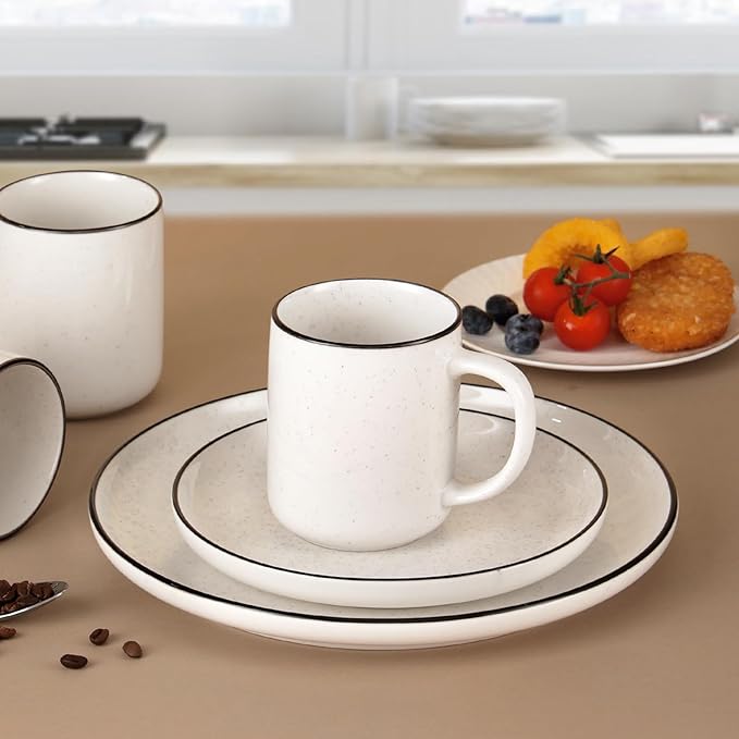 Coffee Mugs Set of 6, 12 oz Coffee Cups Ceramic, Ceramic Coffee Mugs with Handle and Speckled Patterns for Latte Tea Cocoa Milk Cappuccino, Microwave & Dishwasher Safe