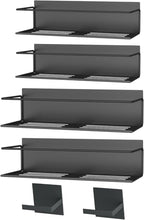 Magnetic Spice Rack For Refrigerator, Space Saving Magnetic Shelf For Fridge Matt Black 4 Pack With Magnetic Paper Towel Holder