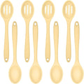 ELANE 8 Pcs Silicone Cooking Spoons Set,Mixing Spoons for Cooking Spoons for Nonstick Cookware Silicone Serving Spoons,Mixing Spoons for Cooking (Yellow)
