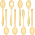 ELANE 8 Pcs Silicone Cooking Spoons Set,Mixing Spoons for Cooking Spoons for Nonstick Cookware Silicone Serving Spoons,Mixing Spoons for Cooking (Yellow)