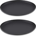FillTouch 2 Pcs Restaurant Serving Trays PP Plastic Non Slip Rubber Lined Large Oval Tray for Kitchen Dining Room Cafeterias Fast Food Service (27 x 22 Inch,Black)