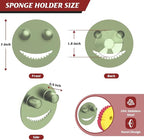 Kontoyo Sponge Holder for Kitchen Sink,Sink Caddy Organizer with Suction Cup Installation for Kitchen/Bathroom, Self Draining,Sponge Caddy for Holding Smiley Sponges-Green