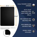 Oven Liners for Bottom of Oven - 2 Pack Best Rounded Corners Non-Stick Teflon Oven Liners Mat for the bottom of Convection, Electric, Gas, Toaster and Microwave Ovens 15.74"x 23.62"