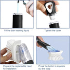 CELOX Dish Brush with Soap Dispenser, Heavy Duty Dish Brush for Cleaning Kitchen