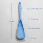 Cooking Spoon for Nonstick Cookwares, VOVOLY Silicone Spoon for Mixing, Scoop, and Scrape,Seamless Design, 12.6'', 2 Pack, Starry Blue