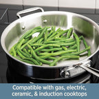 All-Clad D3® Stainless Steel 10 inch Frying Pan Covered- Made in the USA- The Original Bonded Professional Cookware- Oven Safe & Induction Compatible