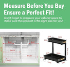 ARSTPEOE Under Sink Organizer - 2 Packs Multi-Purpose Pull-Out Storage Organizers, Slide out Pull out Cabinet Organizer Shelf, Storage for Kitchen Bathroom, Black