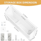 Furniware 1 Pair Tip-Out Tray 11 inch with 4 Hinges, Standard Sink Tip Out Tray for Sink-Front Drawer,White Mountable Tray for Under Sink Base Vanity Laundry Room Cabinet