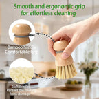 Dish Brush with Durable Bristles for Non Scratch Cleaning, Easy Grip Handle for Fast Grease Removal on Dishes Pots Pans and Sink – Dish Cleaning Brush, Dish Scrub Brush, Kitchen Dish Brush