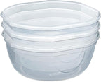 Sterilite Ultra-Seal 8.1 Qt Bowl, Large Airtight Food Storage Container, Latching Lid, Microwave and Dishwasher Safe, Clear With Red Gasket, 6-Pack