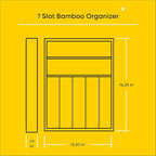 JoyJolt Bamboo Drawer Organizer, 7-Compartment Silverware Organizer, Cutlery and Utensil Organizer, Drawer Organizers for Garage, Kitchen, and Bathroom, Organizer Drawers for Kitchen Utensils