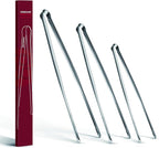 Precision Serrated Non-Slip Tips Cooking Tongs 3 Set (9.5" & 11.5" & 13.5"), 18/8 Stainless Steel Metal Tong, Light but Durable, Easily Control Kitchen Tweezer Tongs for Frying, Plating, BBQ