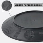 Wheat Straw Dishes Set 40 PCS,Service for 8,Unbreakable and Ruseable Plastic Dinnerware Sets,Dessert Plates,Drinking Glasses,Dishwasher & Microwave Safe Dinner Plates for Kitchen,Camping,Dorm（Black）