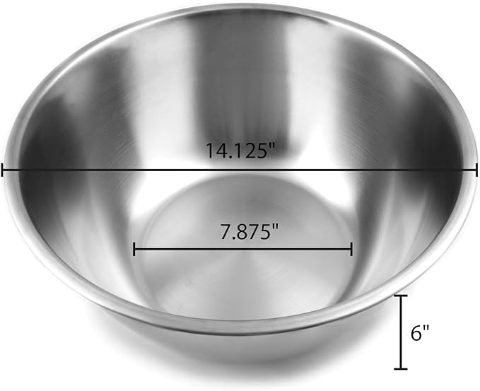 Fox Run Stainless Steel Mixing Bowl, 10.75 Quart Capacity
