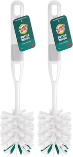 Scotch-Brite Glass and Water Bottle Brush, Long-Lasting Bristles, Safe On Multiple Types of Water Bottles, Baby Bottles, Vases, and More (Pack of 2)