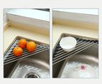 Ahyuan Roll up Dish Drying Rack Over The Sink Kitchen Roll up Sink Drying Rack Portable Dish Drainer Foldable Dish Drying Rack (Warm Gray, Triangle 16.3''X9.4'')
