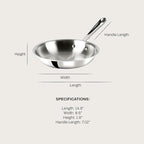 All-Clad D3 3-Ply Stainless Steel Fry Pan 7.5 Inch Induction Oven Broiler Safe 600F Pots and Pans, Cookware Silver
